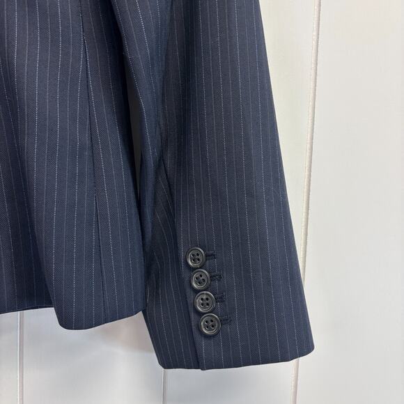 J Crew Blazer Women Pin Striped Preppy Academia Corpcore Wool Blazer Size 2 Chic - Picture 8 of 8